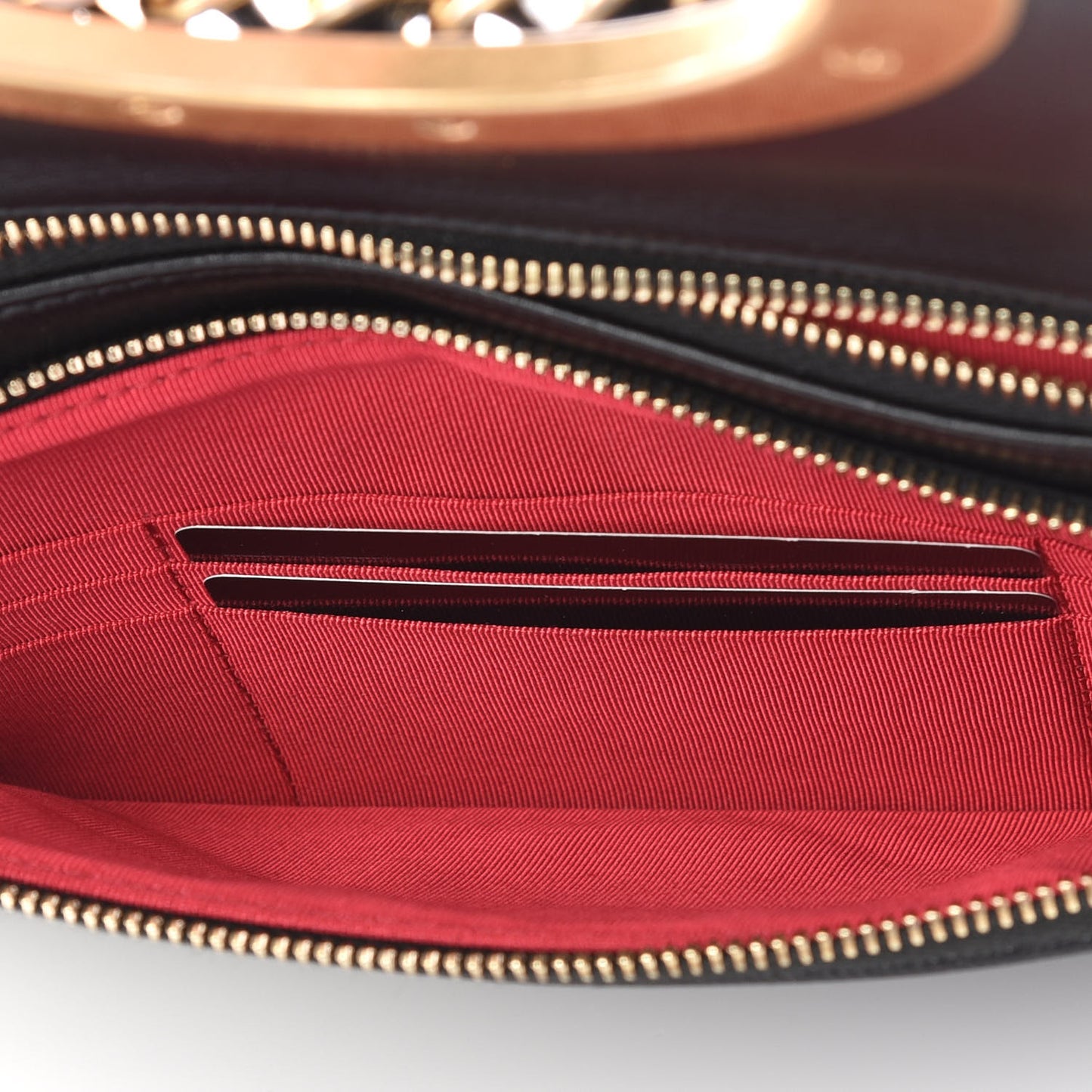Grained Calfskin Small Chain Handle Clutch Black