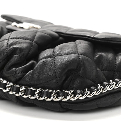 Chanel Washed Lambskin Quilted Medium Chain Around Messenger Black 10 of 11