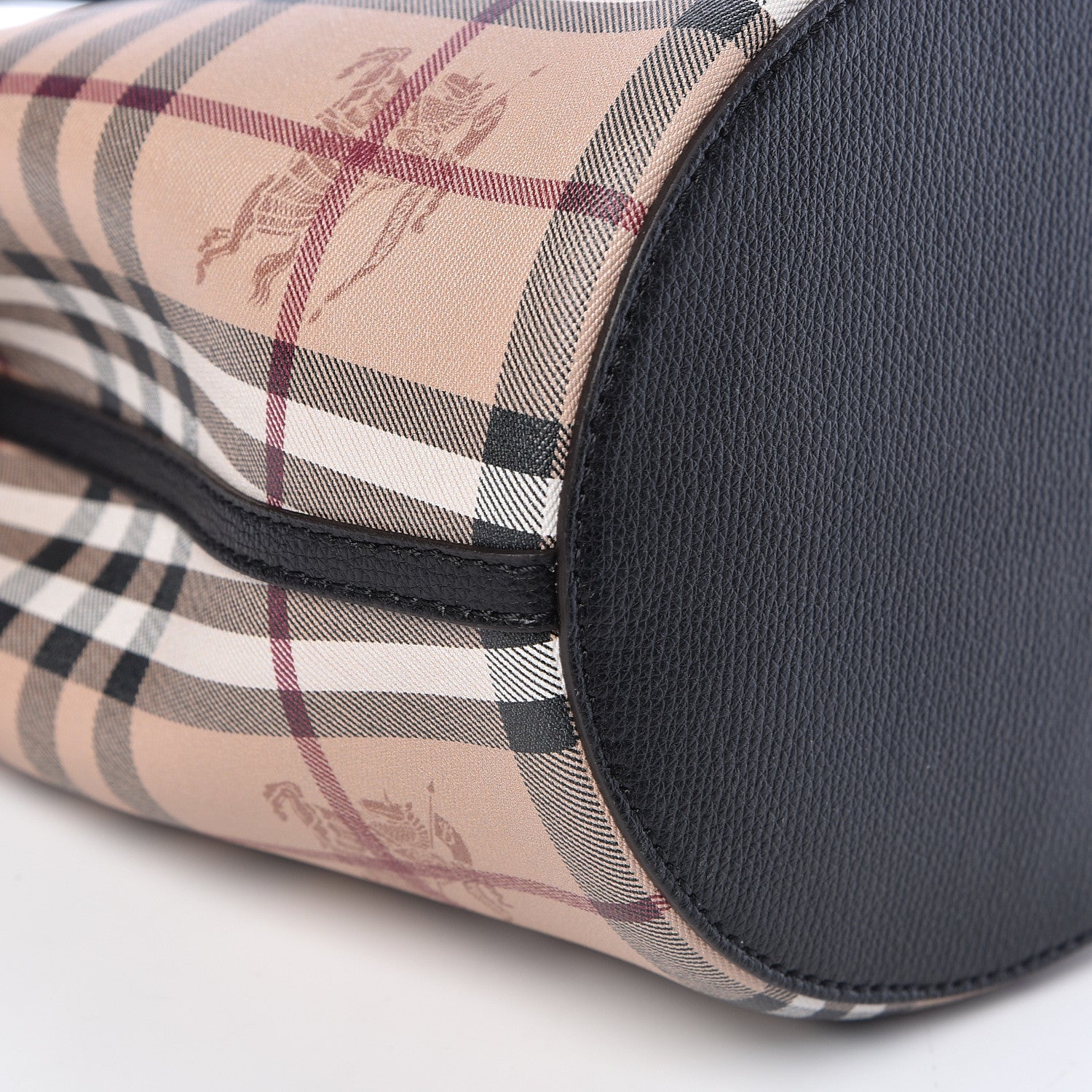Burberry Haymarket Check Colours Small Lorne Bucket Crossbody Black 7 of 8