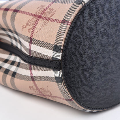 Burberry Haymarket Check Colours Small Lorne Bucket Crossbody Black 7 of 8
