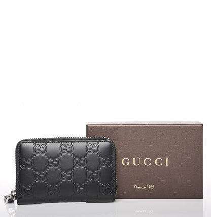 Gucci Guccissima Zip Around Card Case Black 7 of 7