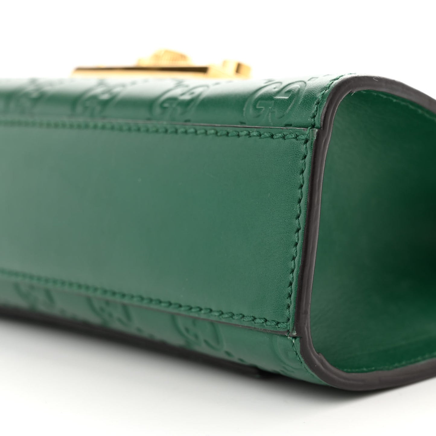 Guccissima Small Padlock Shoulder Bag Emerald