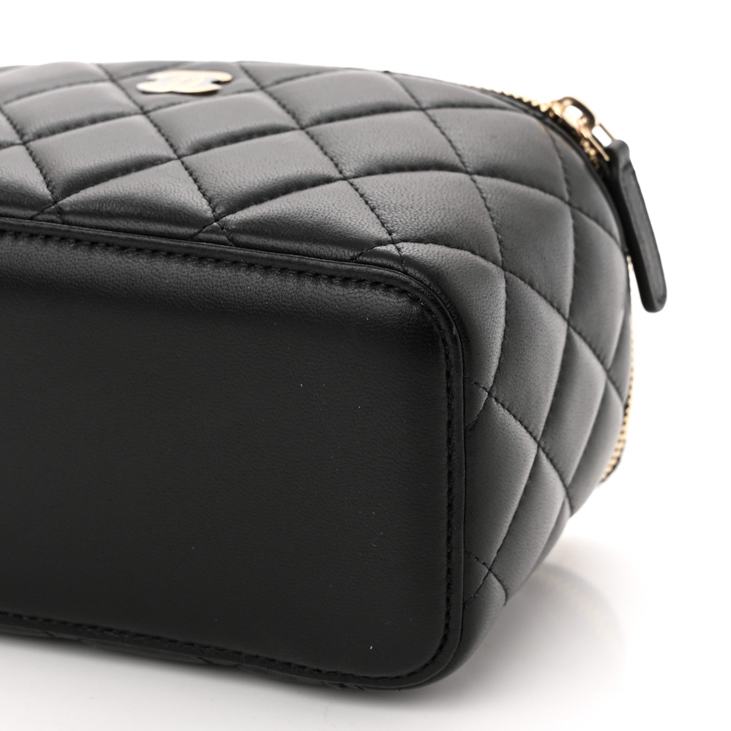 Chanel Lambskin Quilted Small Vanity Case With Chain Black 10 of 10