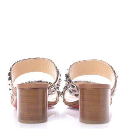 Christian Louboutin Calfskin Tina Goes Mad 55 Slide Sandals 37 Cuoio 6 of 10