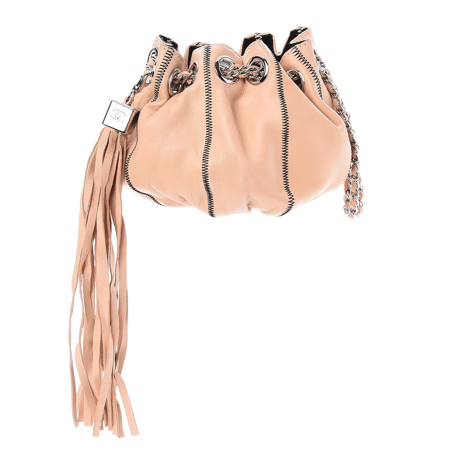 Chanel Lambskin Satin Reversible Mini Sac Cordon Light Pink 1 of 10