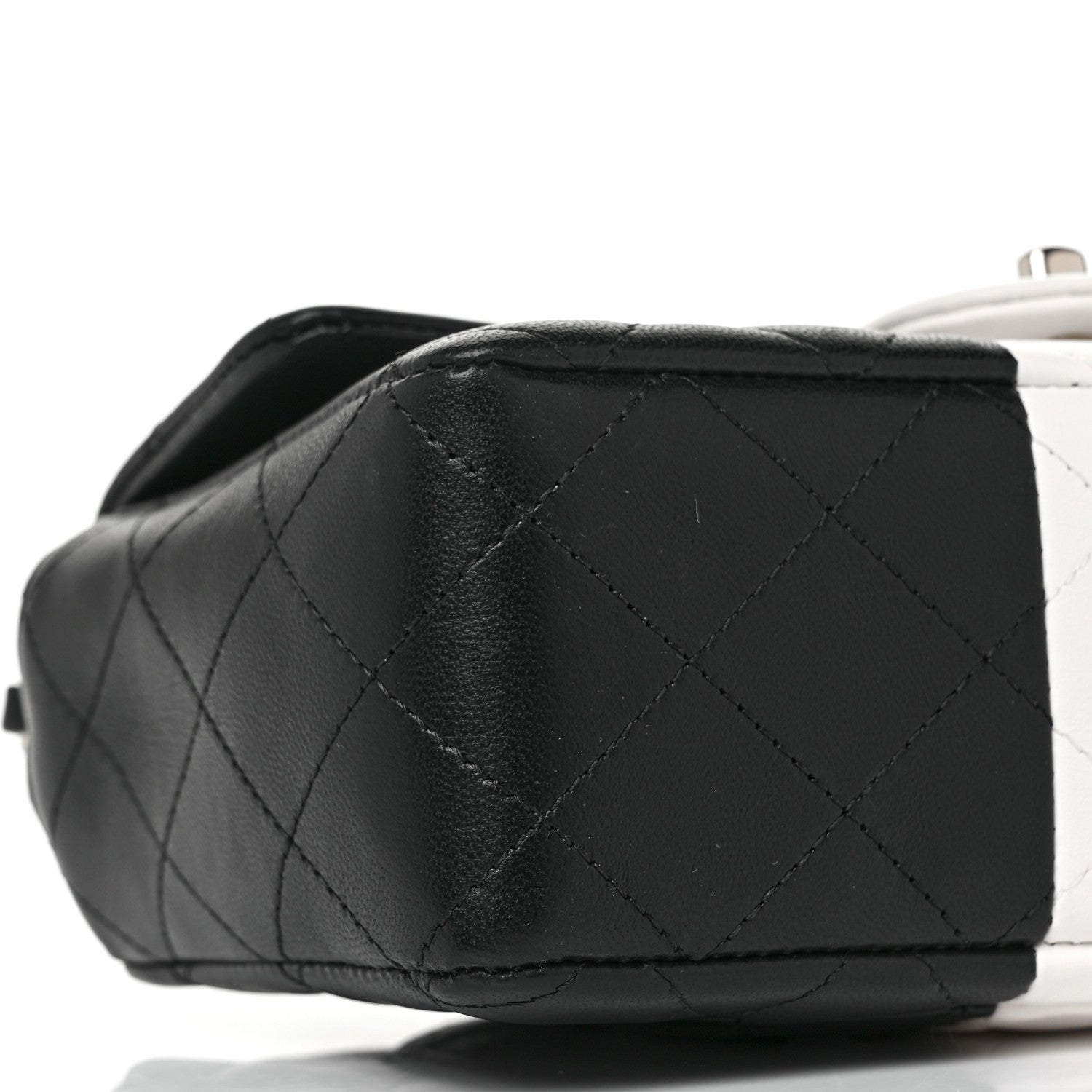Chanel Lambskin Quilted Mini Rectangular Flap Black White 8 of 10