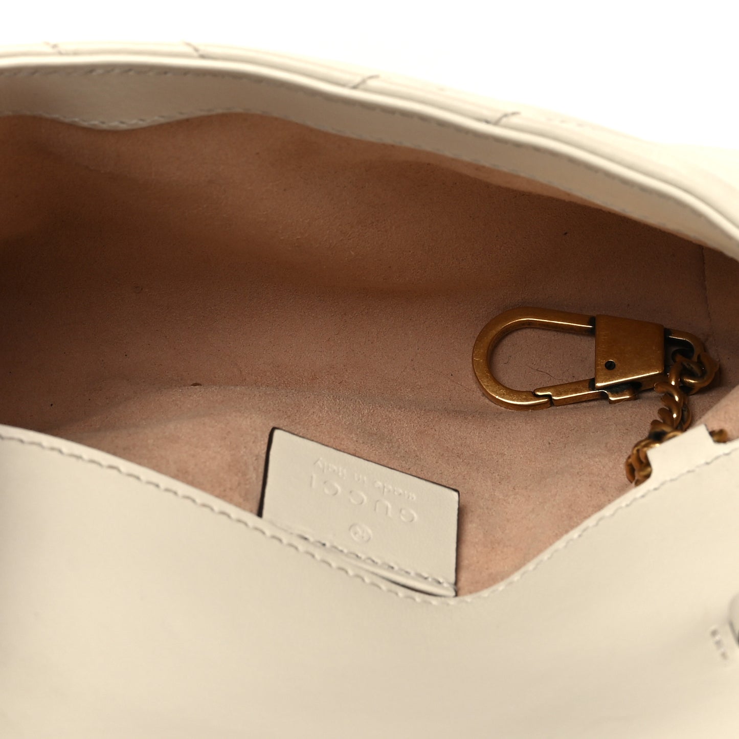 Calfskin Matelasse Super Mini GG Marmont Shoulder Bag White