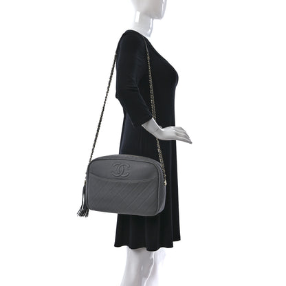 Chanel Caviar Quilted Large Coco Tassel Camera Case Grey 2 of 13