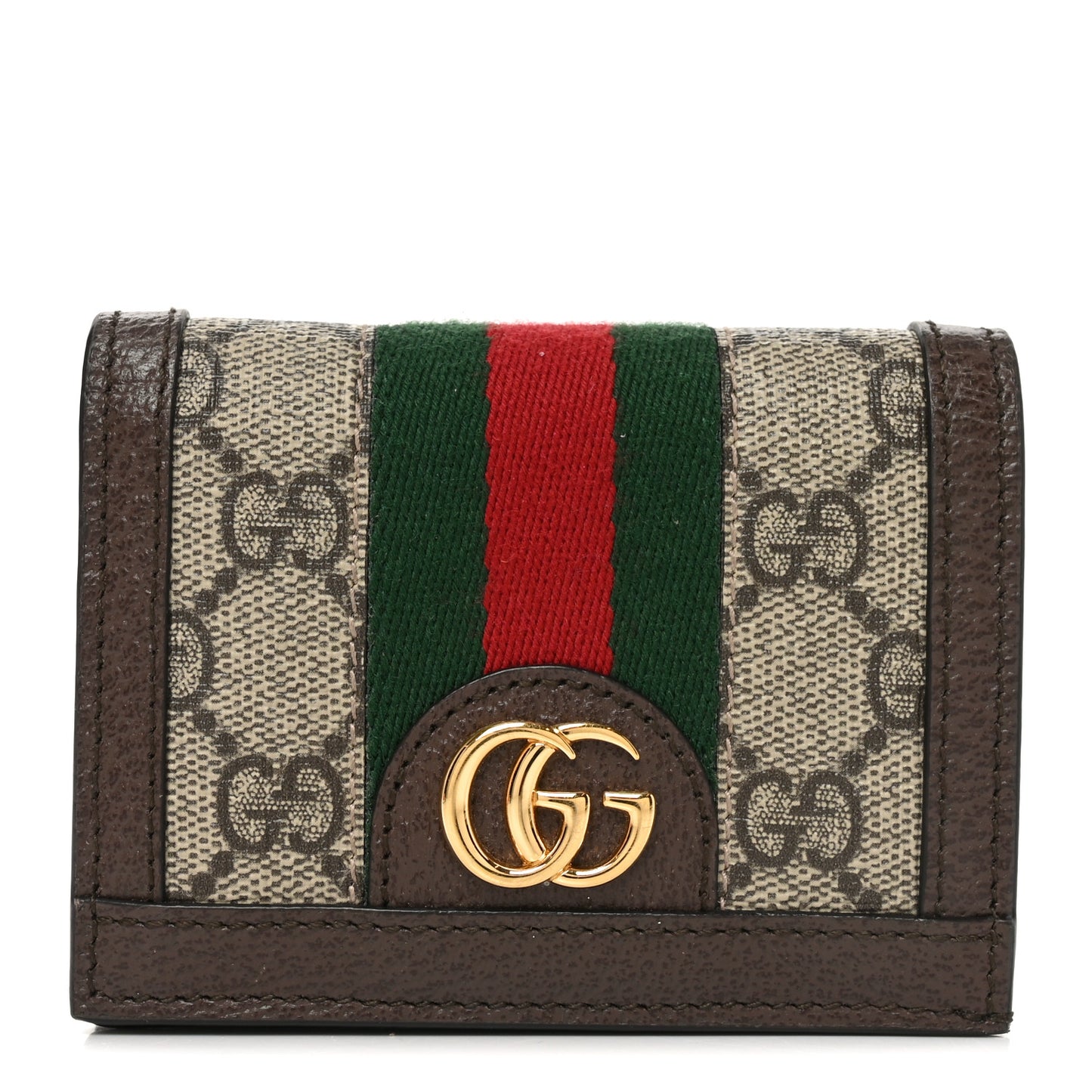GG Supreme Monogram Web Ophidia Card Case Beige New Acero