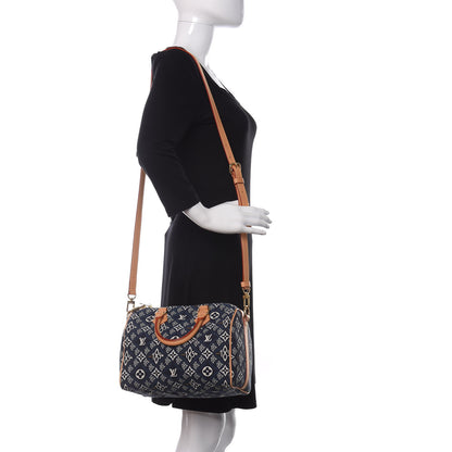 Louis Vuitton Jacquard Since 1854 Speedy Bandouliere 25 Blue 2 of 11