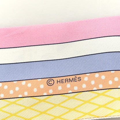 Hermes Silk Twilly Grand Theatre Nouveau White Vert Abricot 3 of 3