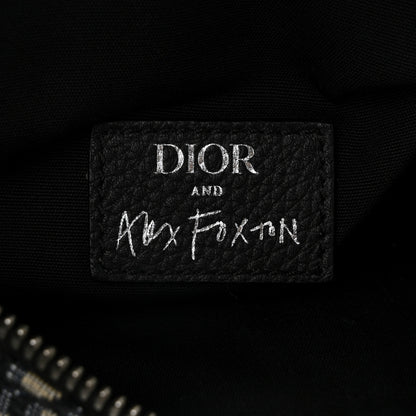 Christian Dior X ALEX FOXOTN Oblique Floral Print Mens Saddle Bag Blue Multicolor 5 of 11