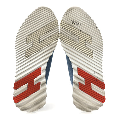 Hermes Denim Suede Goatskin Bouncing Sneakers 37 Bleu Clair White 7 of 13