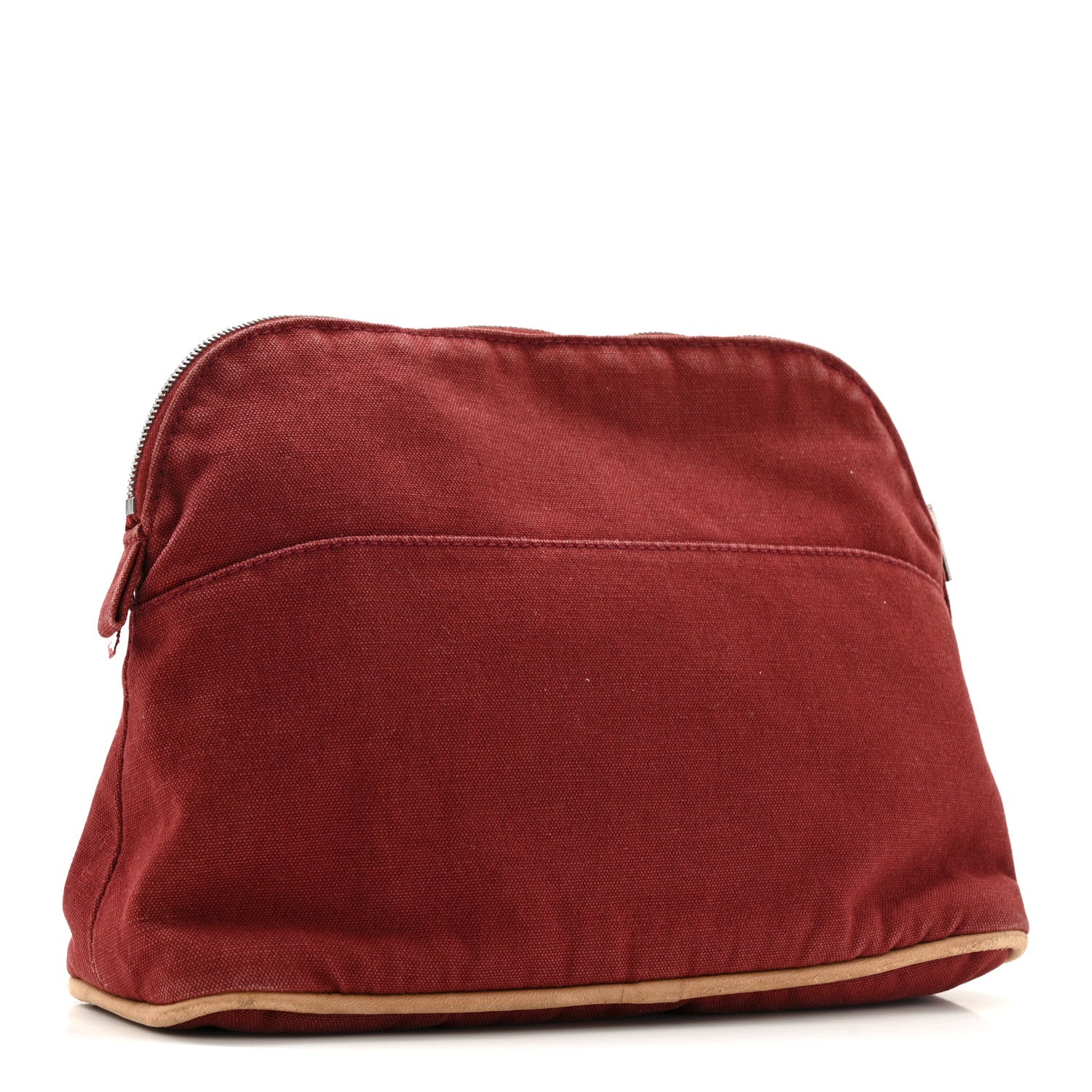 Hermes Cotton Bolide Travel Cosmetic Pouch Rouge 3 of 11