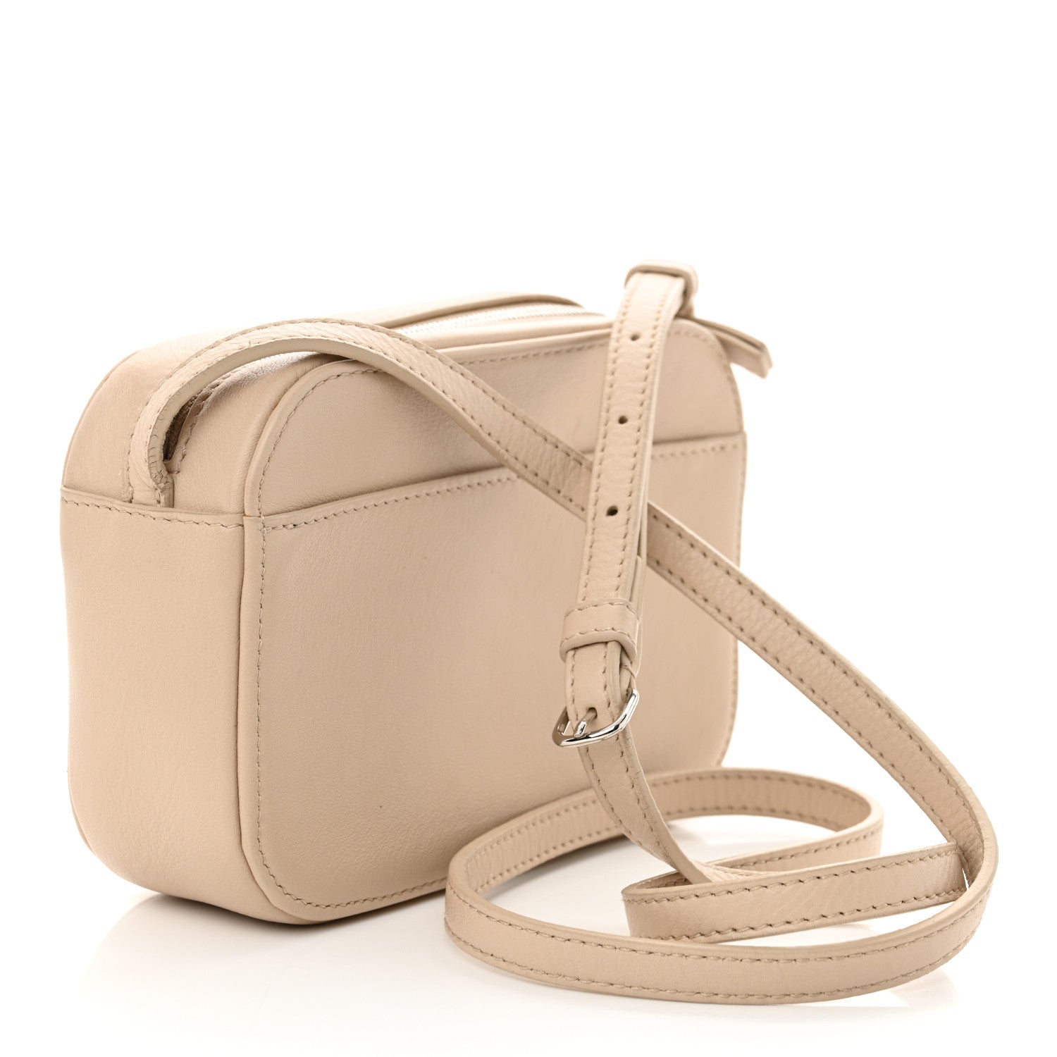 Balenciaga Calfskin Logo XS Everyday Camera Bag Light Beige Black 3 of 12