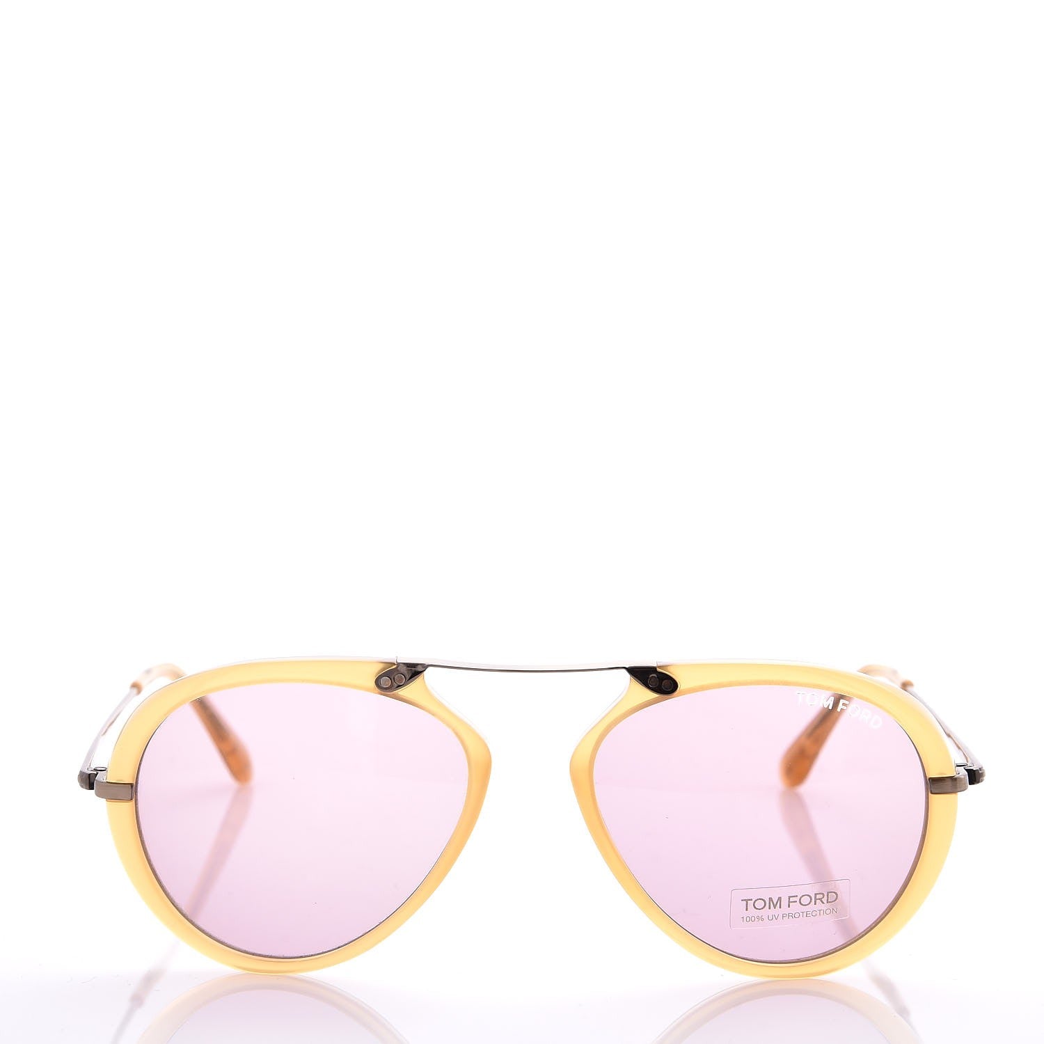 Tom Ford Aaron Aviator Sunglasses TF473 Yellow 2 of 8