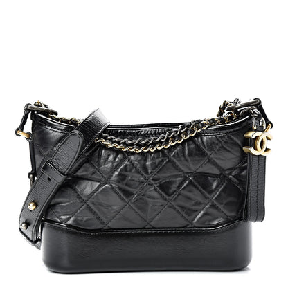 Chanel Aged Calfskin Quilted Small Gabrielle Hobo Black 1 of 13