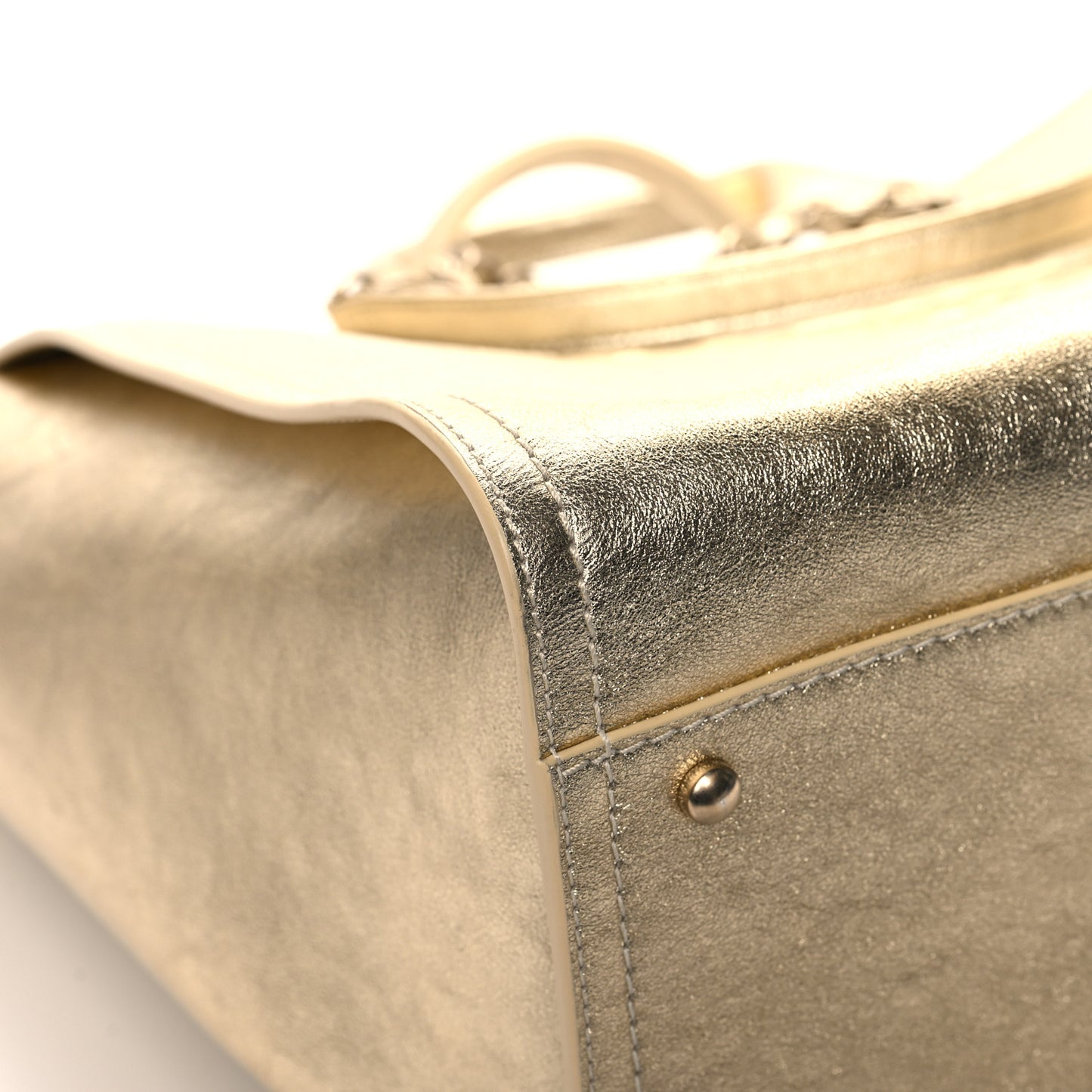 Metallic Calfskin Medium Deauville Tote Gold