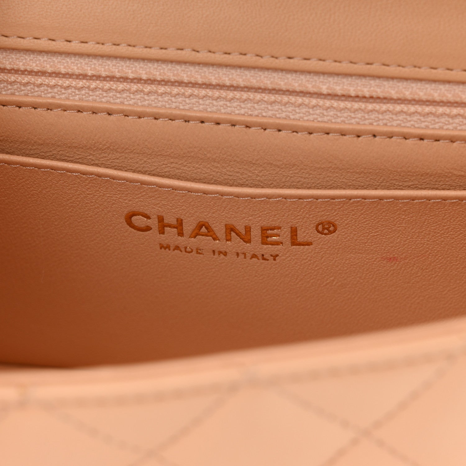 Chanel Lambskin Quilted Mini Rectangular Flap Beige 6 of 10