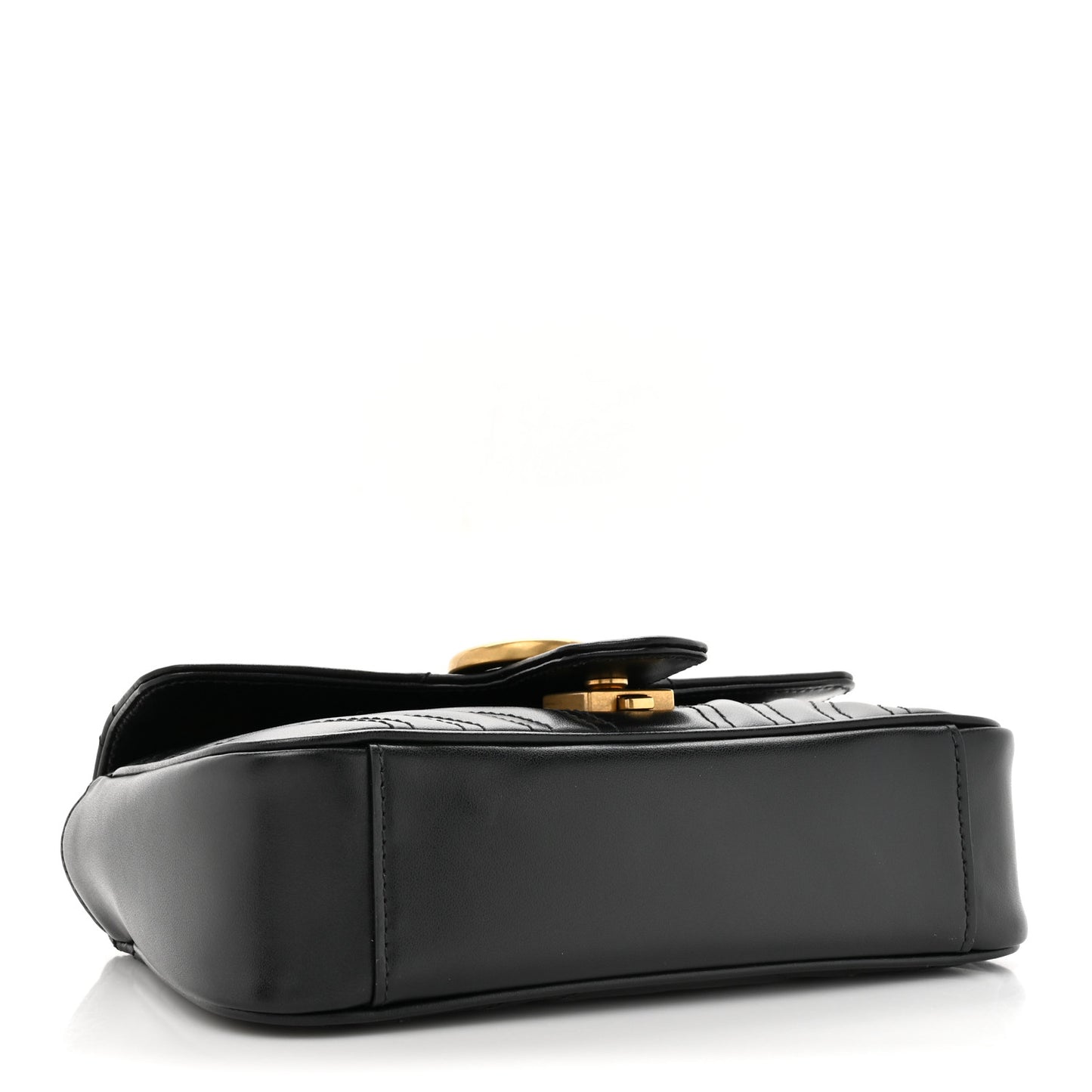 Calfskin Matelasse Mini GG Marmont Shoulder Bag Black