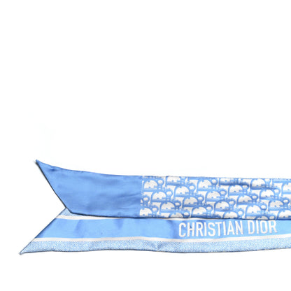 Christian Dior Silk Oblique Mitzah Scarf Cornflower Blue 2 of 3