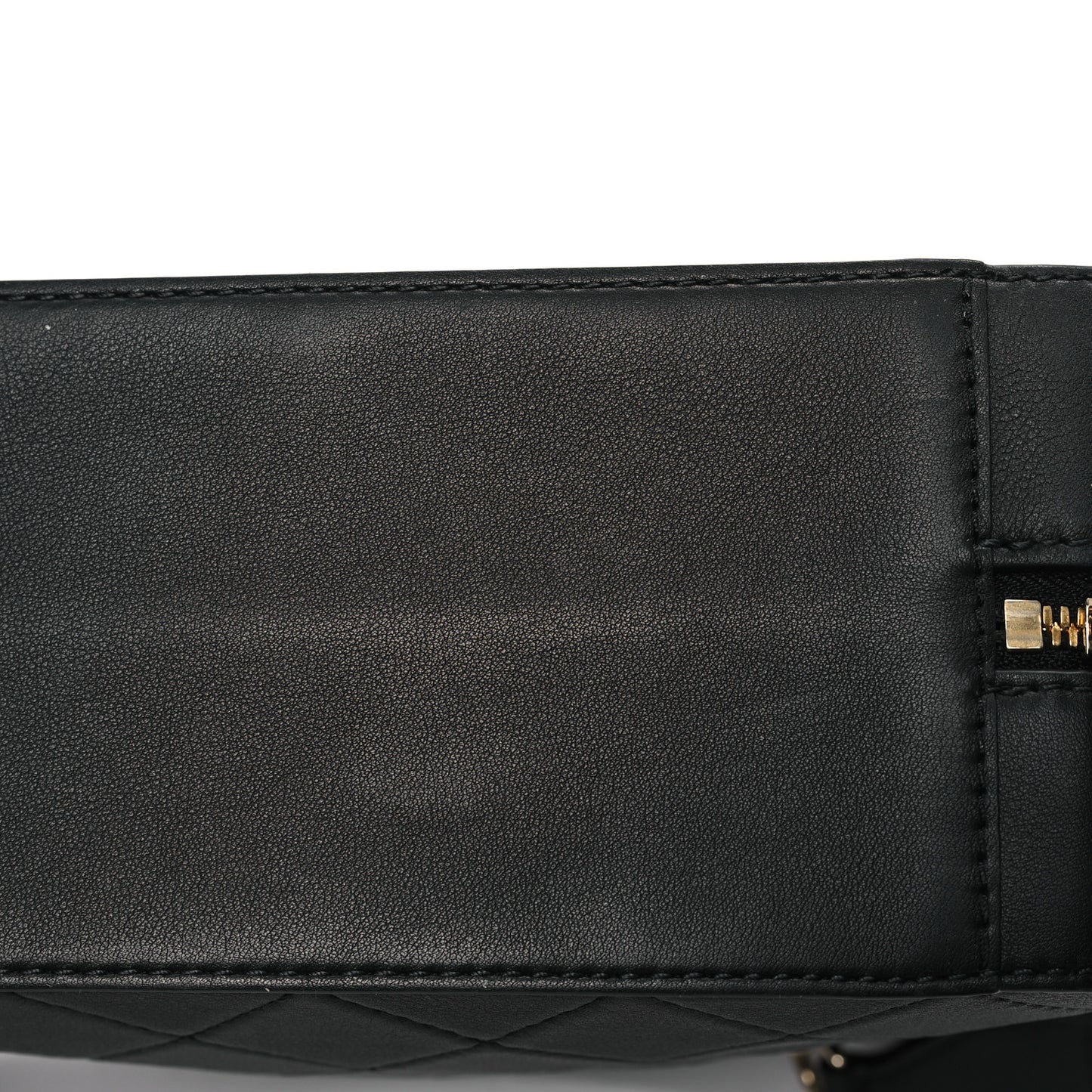 Calfskin Quilted Travel Kit Vanity Case Black