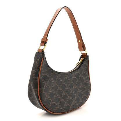 Celine Triomphe Canvas Calfskin Ava Shoulder Bag Tan 2 of 11