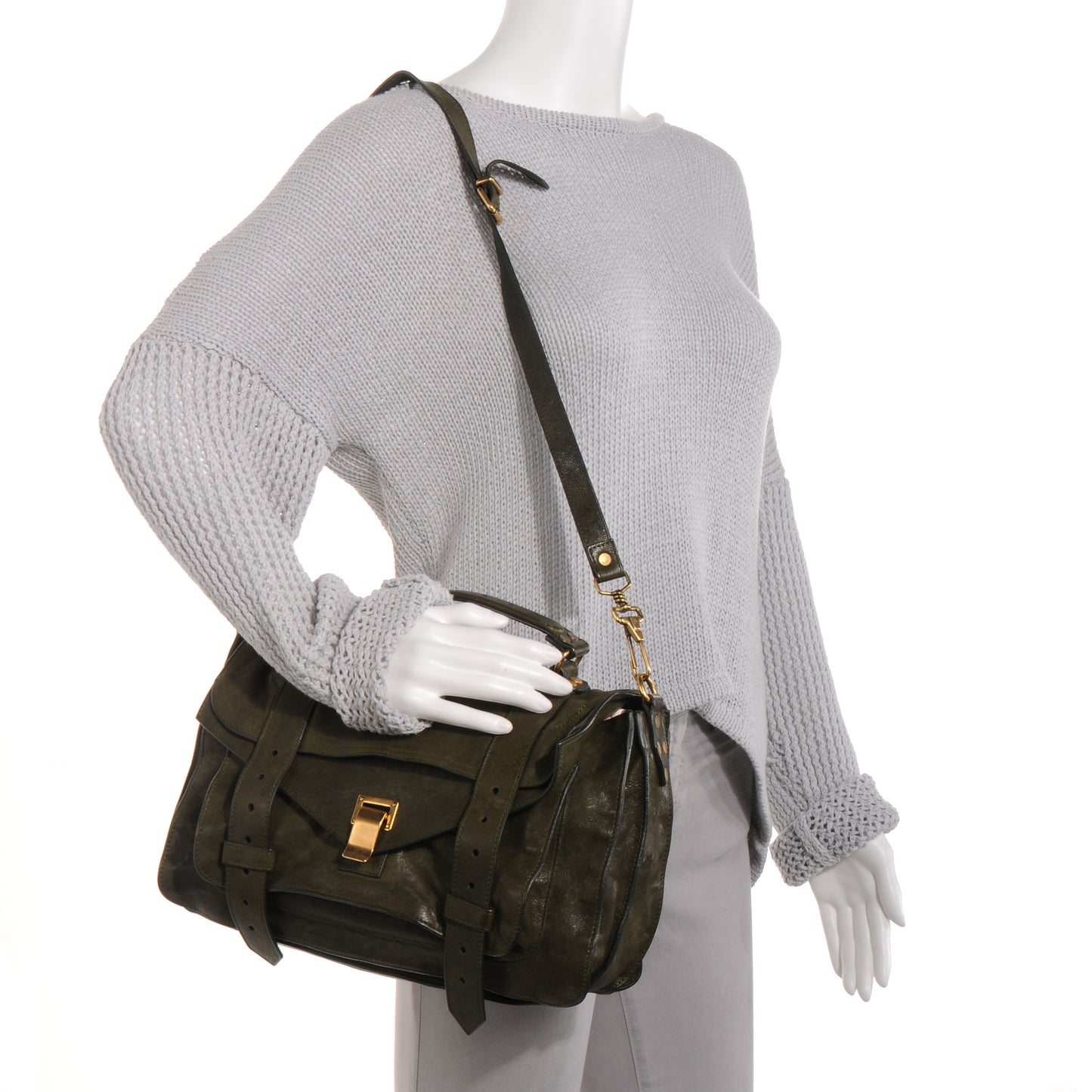 Lambskin PS1 Medium Satchel Military
