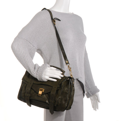 Proenza Schouler Lambskin PS1 Medium Satchel Military 2 of 12