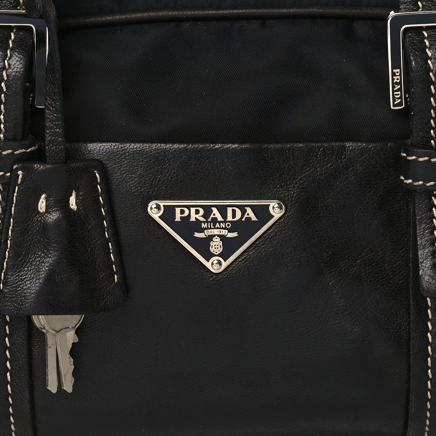 Prada Tessuto Nylon Soft Calf Tote Black 7 of 9
