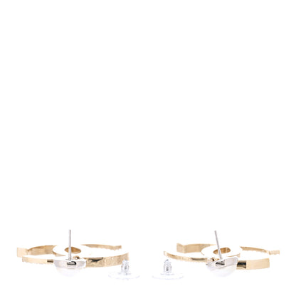 Chanel Crystal Pearl CC Drop Earrings Gold Silver 3 of 5