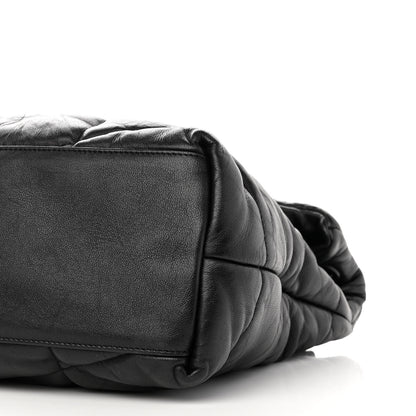 Saint Laurent Lambskin Quilted Monogram Monochrome Medium Loulou Puffer Chain Satchel Black 10 of 10