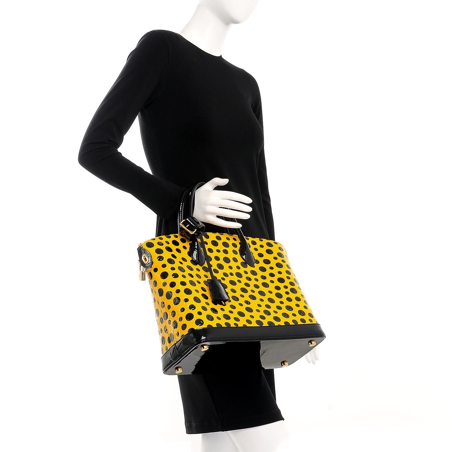 Louis Vuitton Vernis Kusama Infinity Dots Lockit MM Yellow 2 of 10