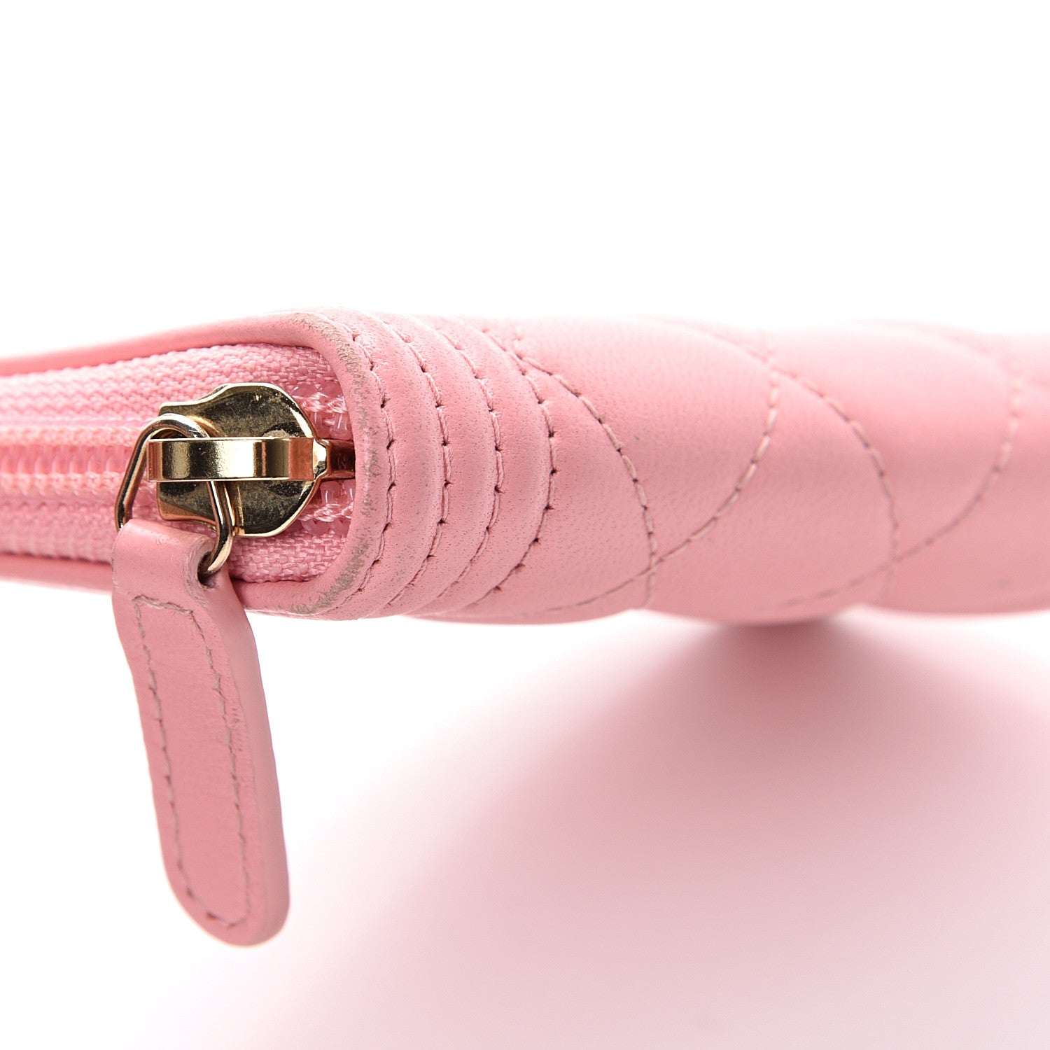 Chanel Lambskin Quilted Boy Zip Around Coin Purse Wallet Pink 13 of 14