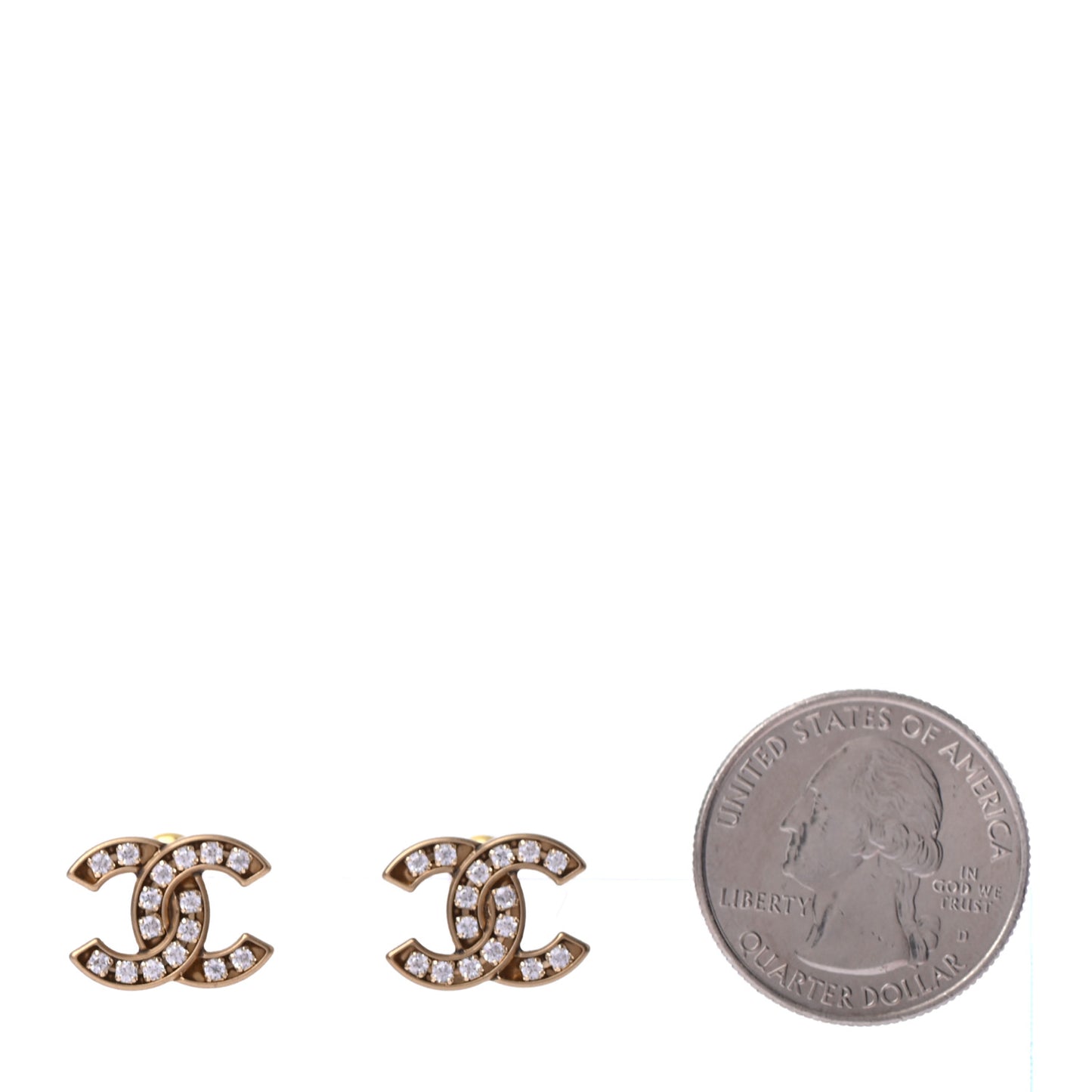 Crystal CC Earrings Gold