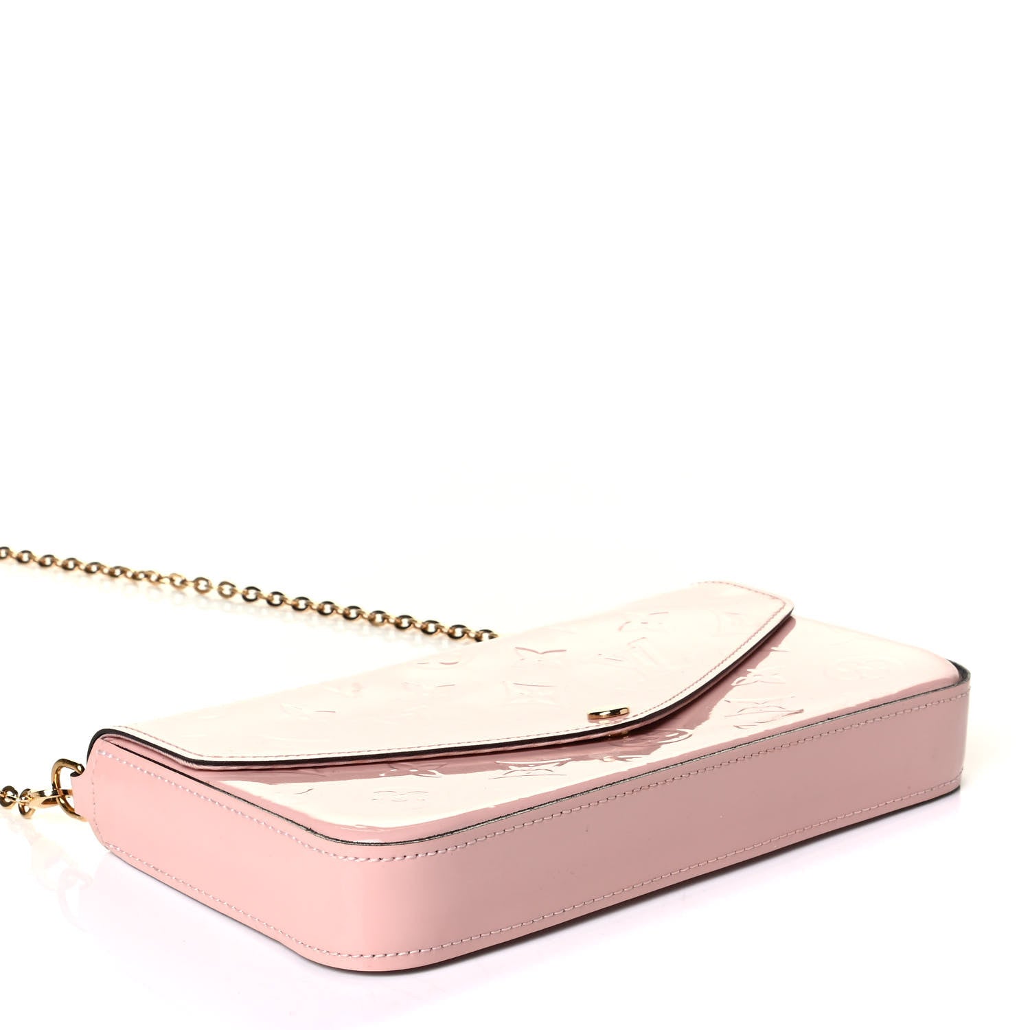 Louis Vuitton Vernis Felicie Chain Wallet Rose Ballerine 3 of 8
