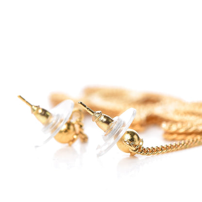 Chanel CC Drop Earrings Matte Gold 3 of 3