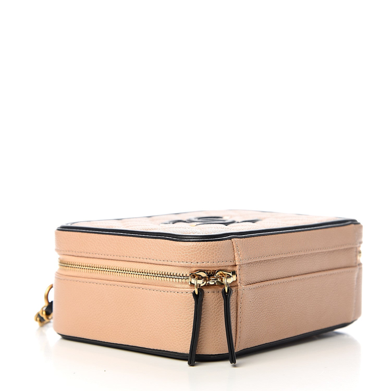 Chanel Caviar Quilted Medium CC Filigree Vanity Case Beige Black 3 of 11
