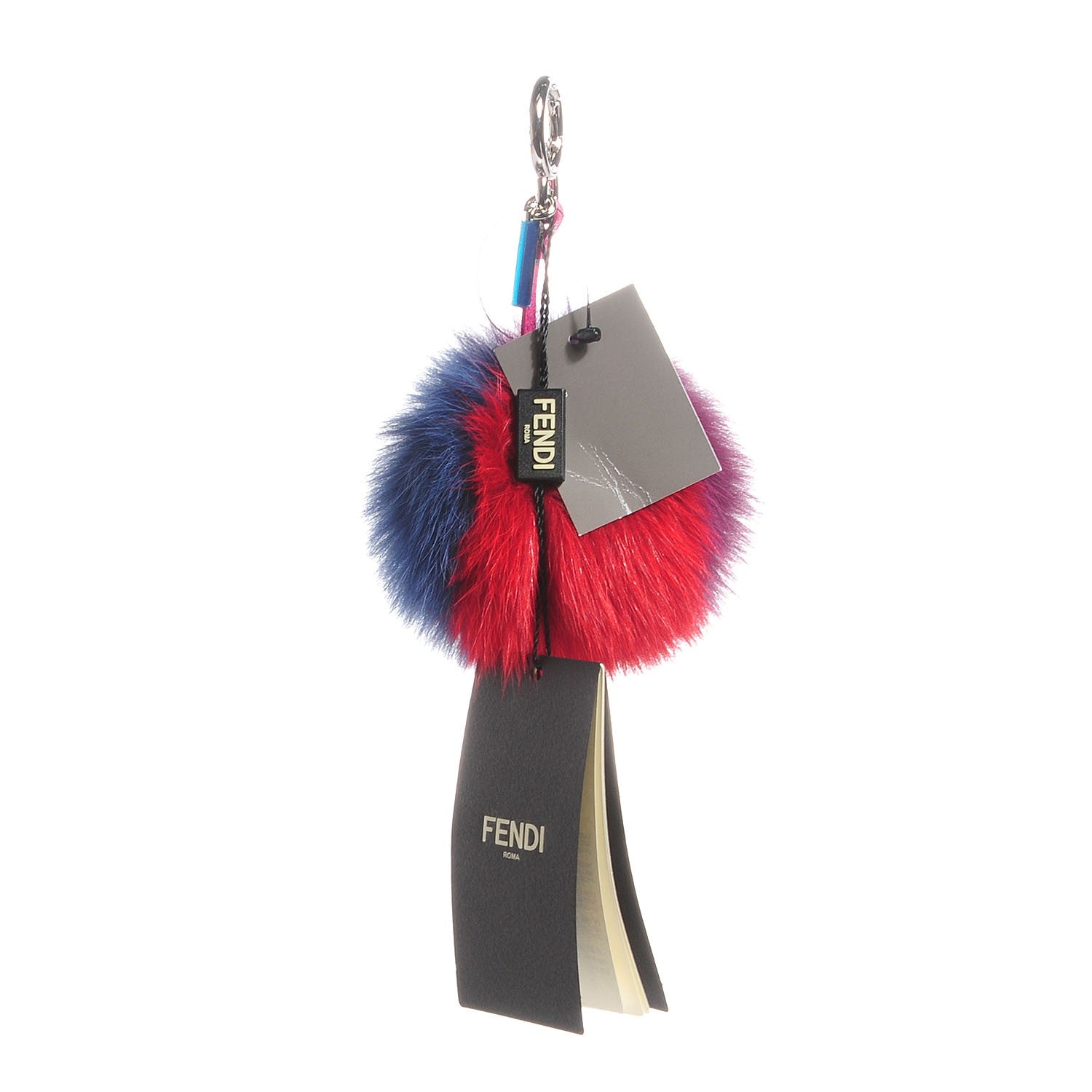 Fendi Fox Fur Pom Pom Bag Charm Shadow Violet 4 of 6