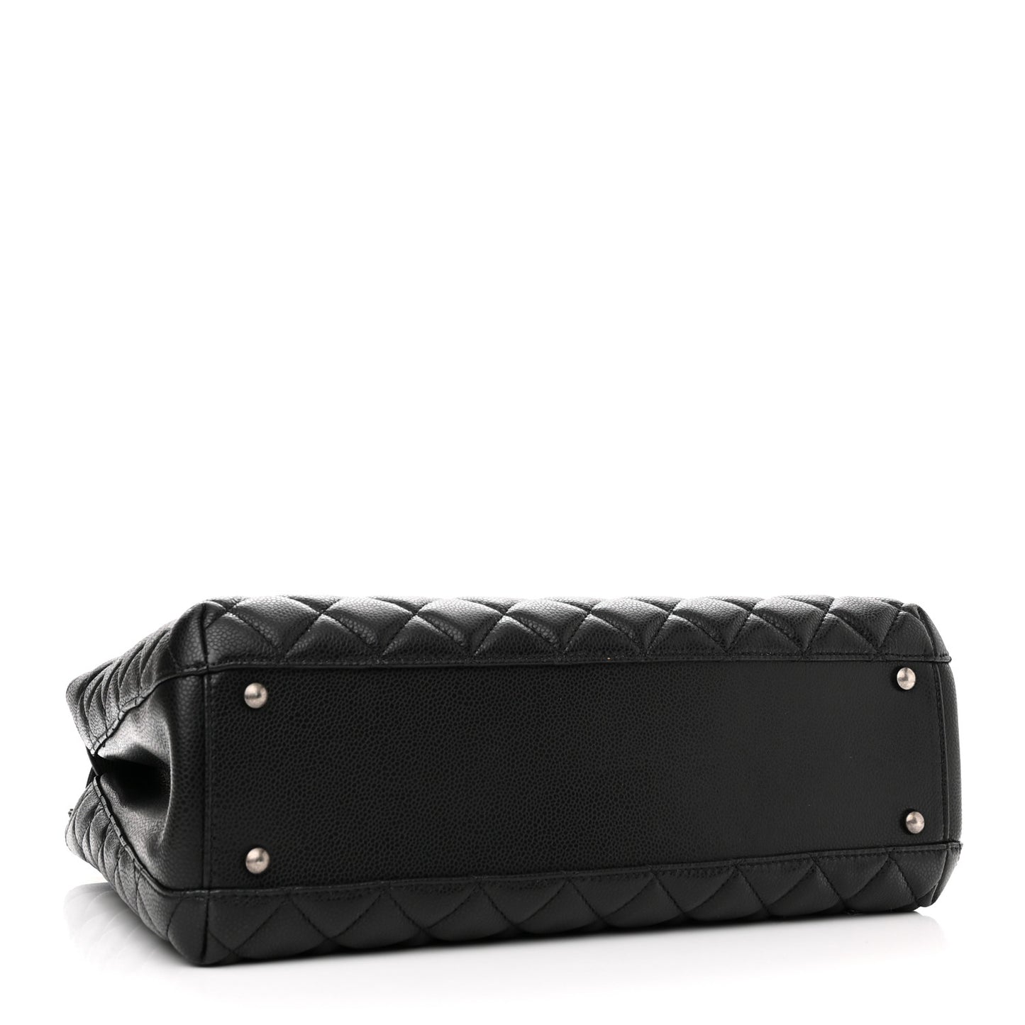 Caviar Quilted City Shopping Tote Black