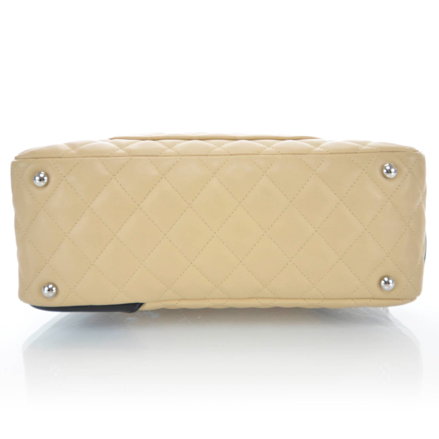 Chanel Calfskin Quilted Large Cambon Bowler Beige Black 5 of 11
