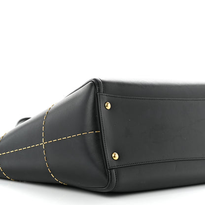 Salvatore Ferragamo Calfskin Stitched Double Handle Medium Amy Tote Black 8 of 13