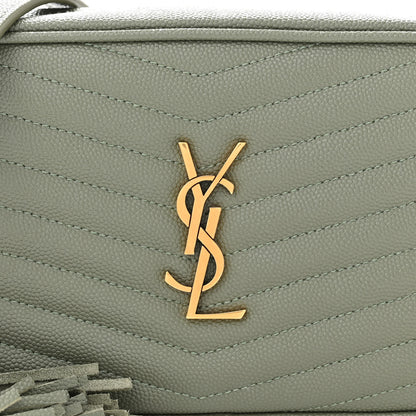 Saint Laurent Grain De Poudre Matelasse Monogram Mini Lou Camera Bag Light Sage 8 of 10