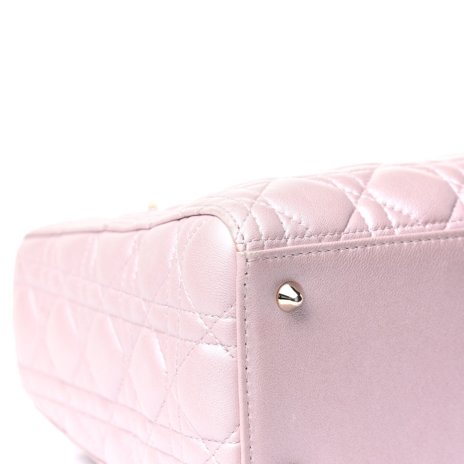 Christian Dior Pearly Lambskin Cannage Medium Lady Dior Lotus 7 of 22
