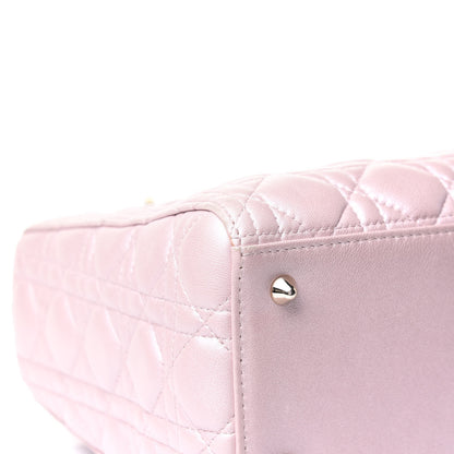 Christian Dior Pearly Lambskin Cannage Medium Lady Dior Lotus 7 of 22