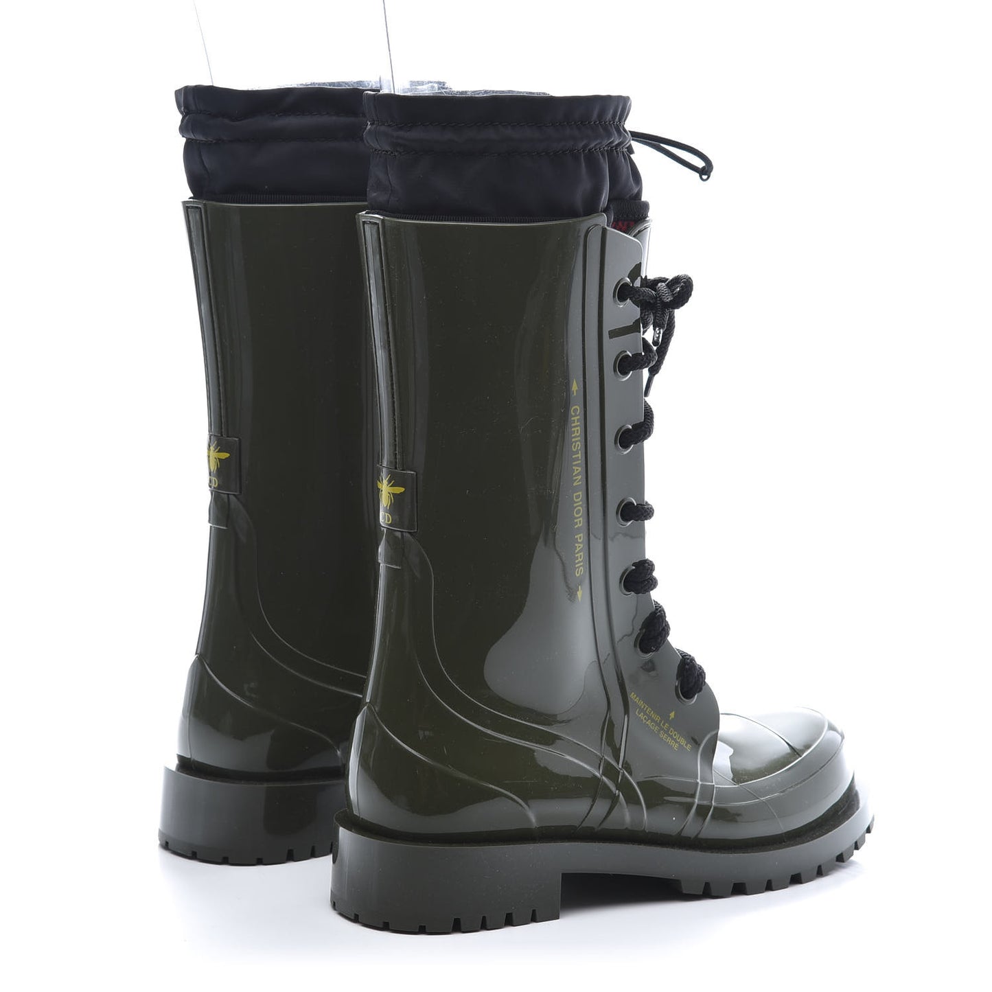 Shiny Rubber Diorcamp Low Boots 37 Military