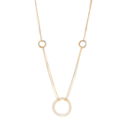 Cartier 18K Pink Yellow White Gold Diamond Trinity Station Necklace 1 of 5