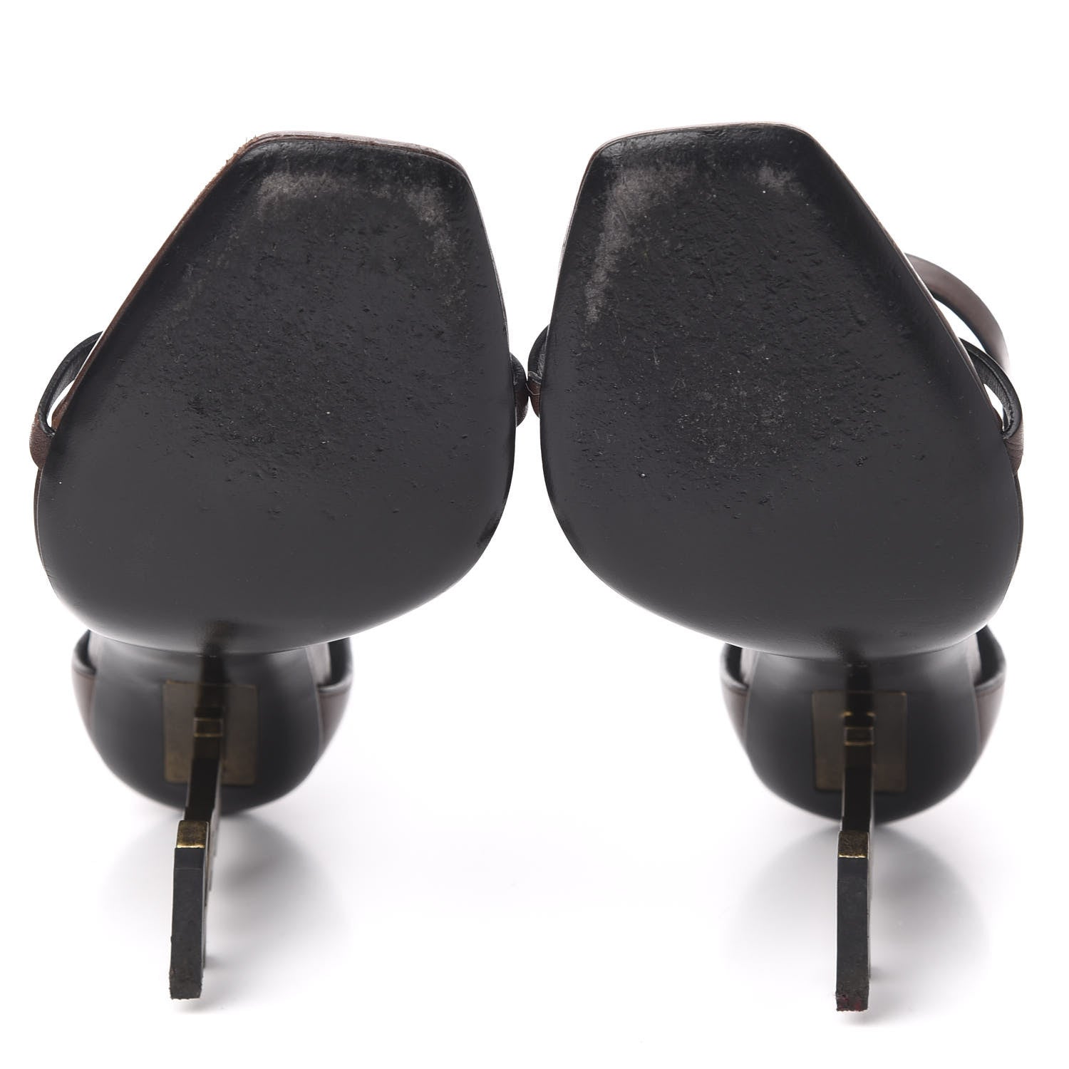 Saint Laurent Calfskin Opyum Sandals 39.5 Brown 5 of 10