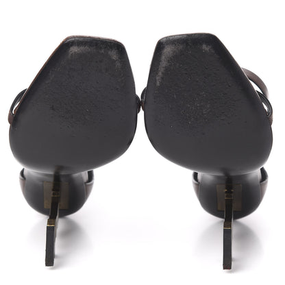 Saint Laurent Calfskin Opyum Sandals 39.5 Brown 5 of 10