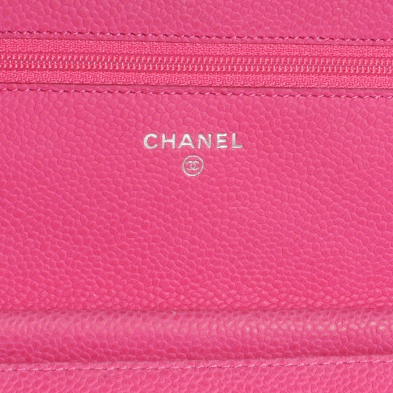 Chanel Iridescent Caviar Wallet on Chain WOC Hot Pink 6 of 8